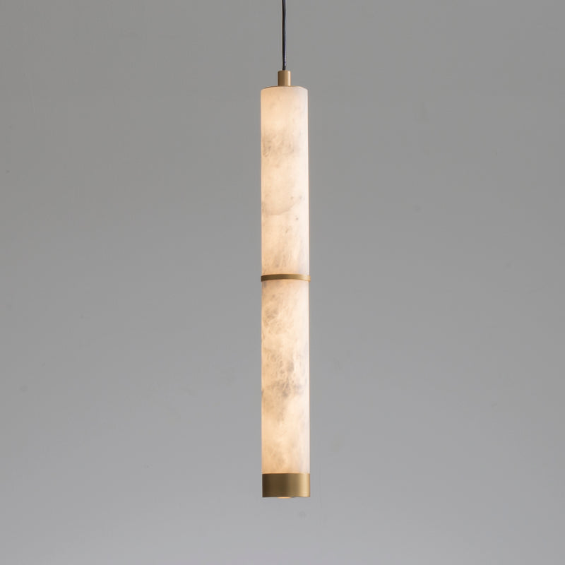 ET2 E11204-WAGLD Aragon 17" LED Pendant | White Alabaster / Gold