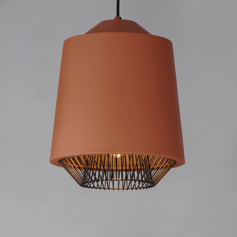ET2 E11392-BRKBK Phoenix 16" LED Pendant | Brick/Black