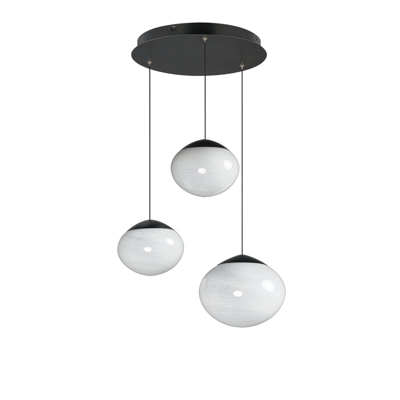 ET2 E11523-113BK Nimbus LED 3 Light Pendant | Black