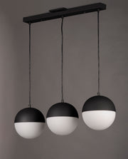 ET2 E20363-92BK Half Moon 3 Light LED Pendant | Black