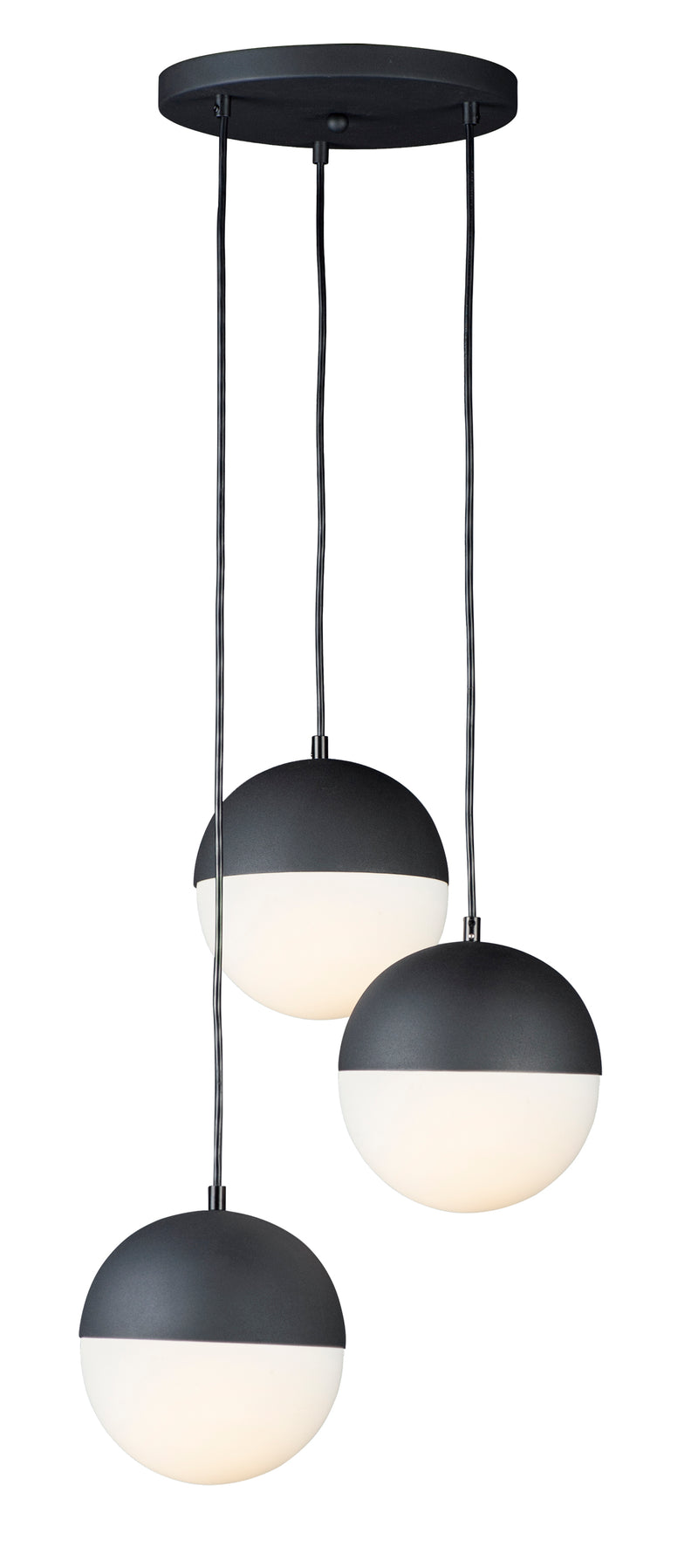 ET2 E20364-92BK Half Moon 3 Light LED Pendant | Black