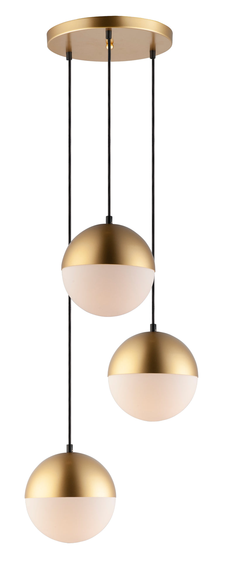 ET2 E20364-92MG Half Moon 3 Light LED Pendant | Metallic Gold
