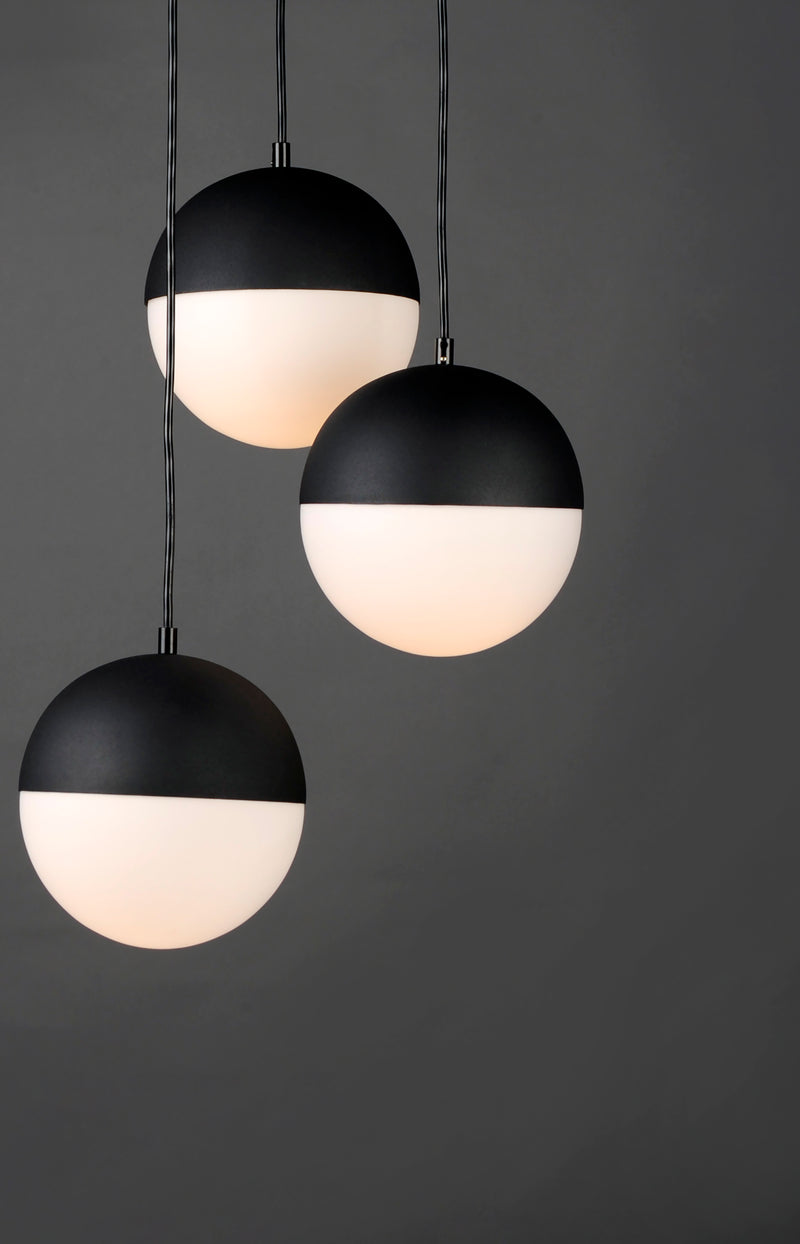 ET2 E20364-92BK Half Moon 3 Light LED Pendant | Black
