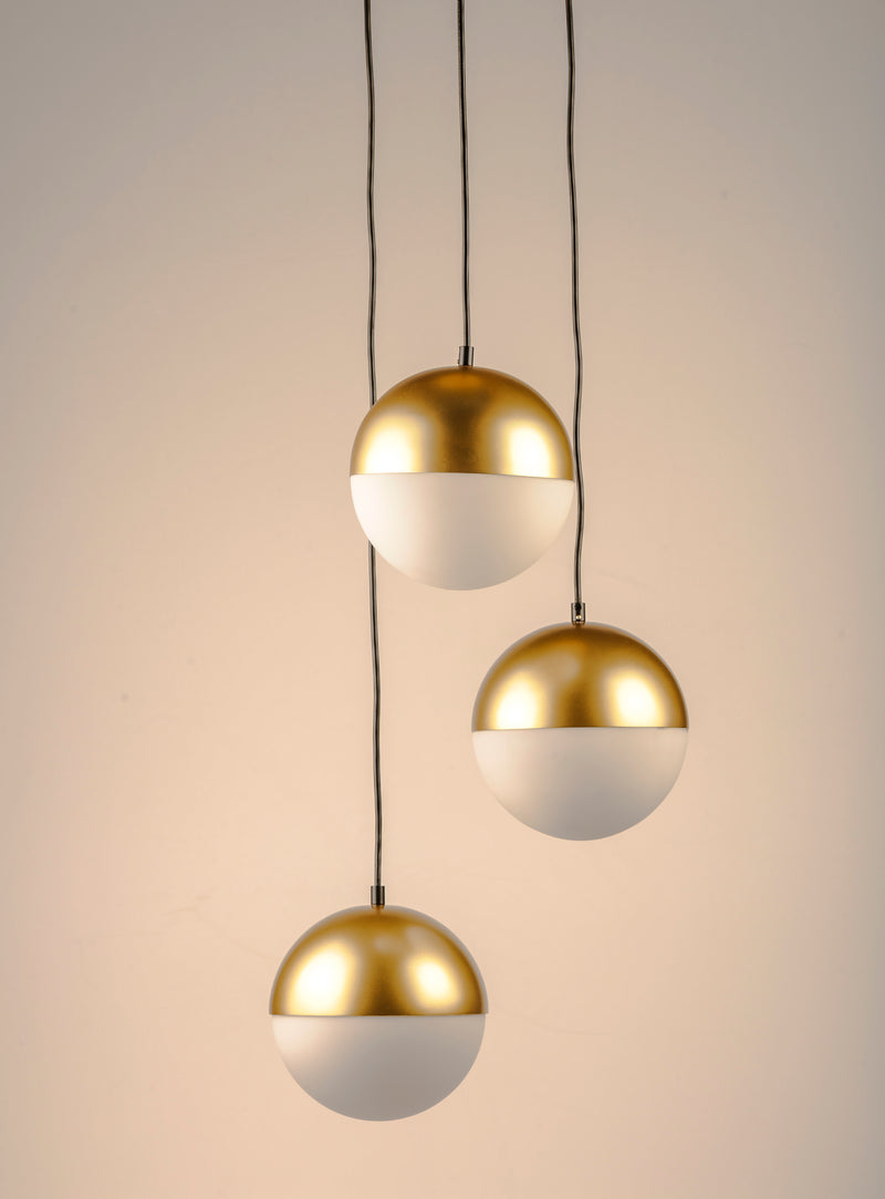 ET2 E20364-92MG Half Moon 3 Light LED Pendant | Metallic Gold