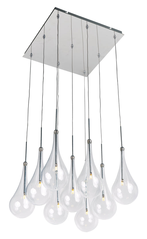 ET2 E20516-18PC Larmes 9 Light LED Pendant | Polished Chrome