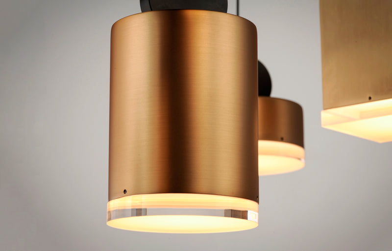 ET2 E20863-75BKGLD Nob 3 Light LED Pendant | Black / Gold