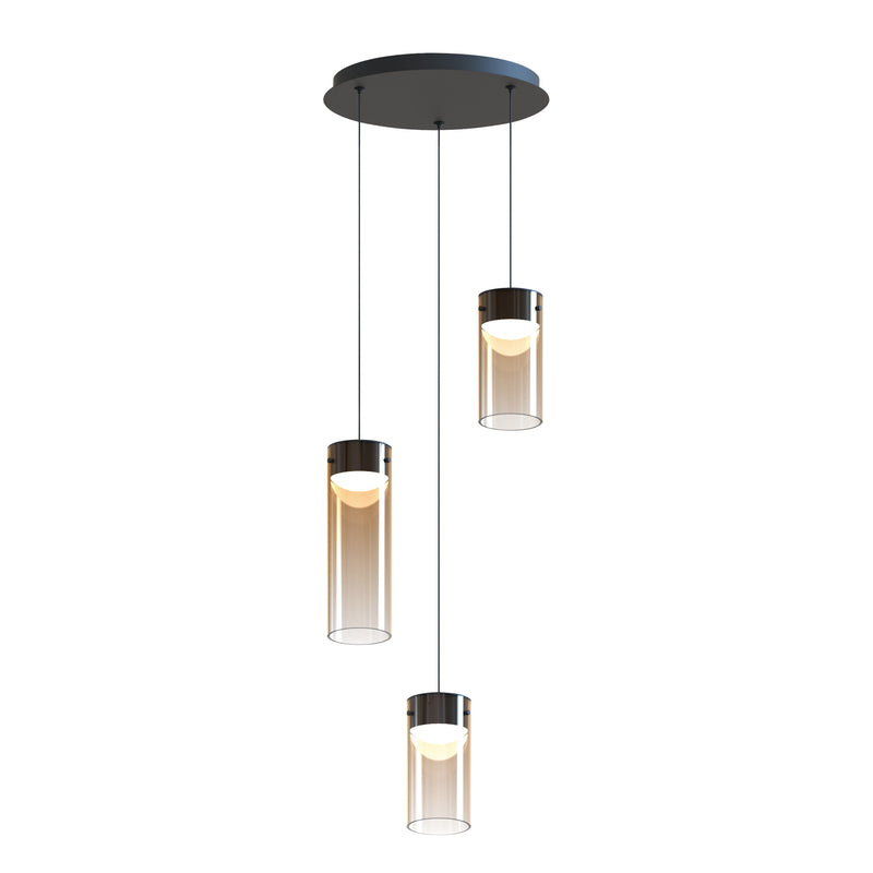 ET2 E21183-05GM Highball Amber 3 Light LED Pendant | Gunmetal