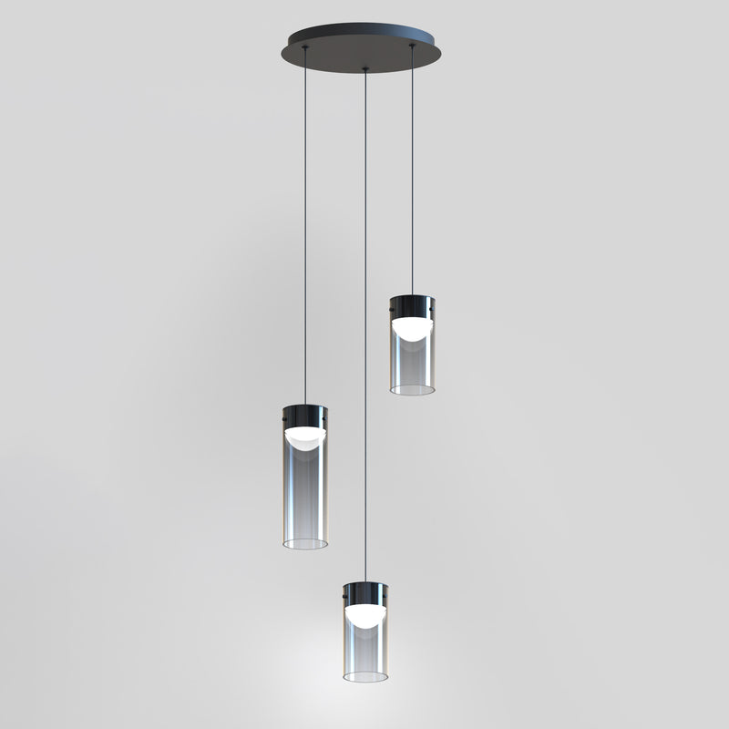 ET2 E21183-142GM Highball Smoke 3 Light LED Pendant | Gunmetal