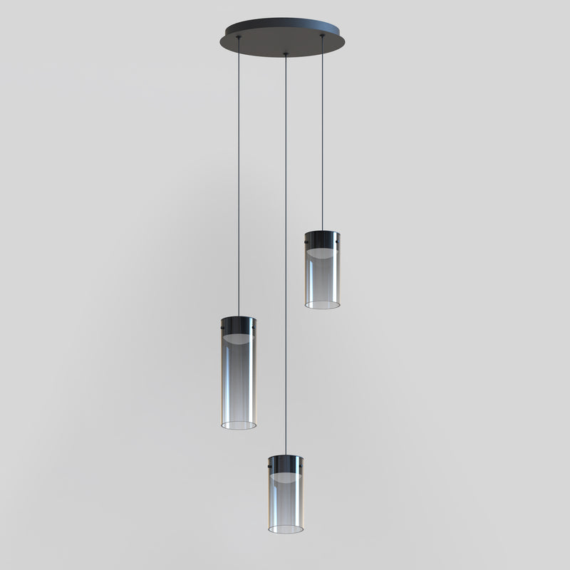 ET2 E21183-142GM Highball Smoke 3 Light LED Pendant | Gunmetal