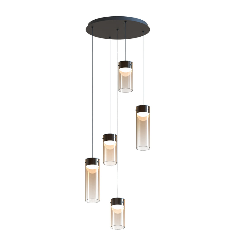 ET2 E21185-05GM Highball Amber 5 Light LED Pendant | Gunmetal