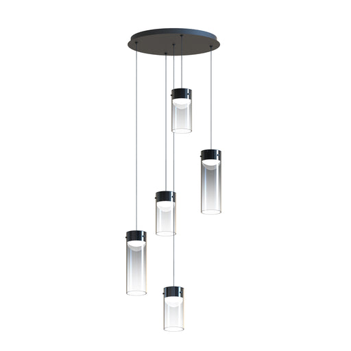ET2 E21185-142GM Highball Smoke 5 Light LED Pendant | Gunmetal