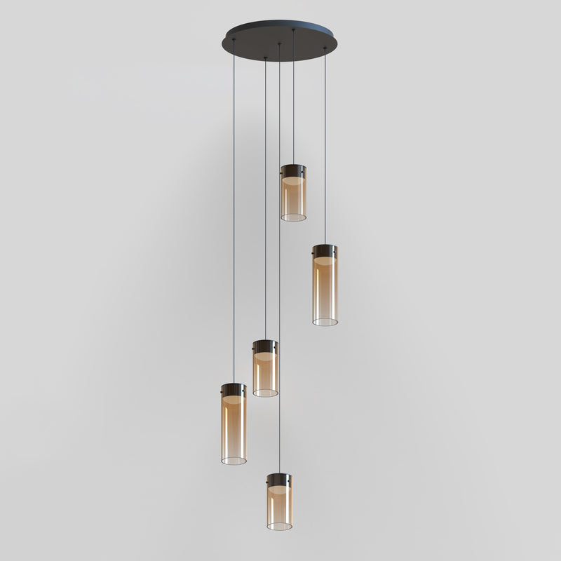 ET2 E21185-05GM Highball Amber 5 Light LED Pendant | Gunmetal