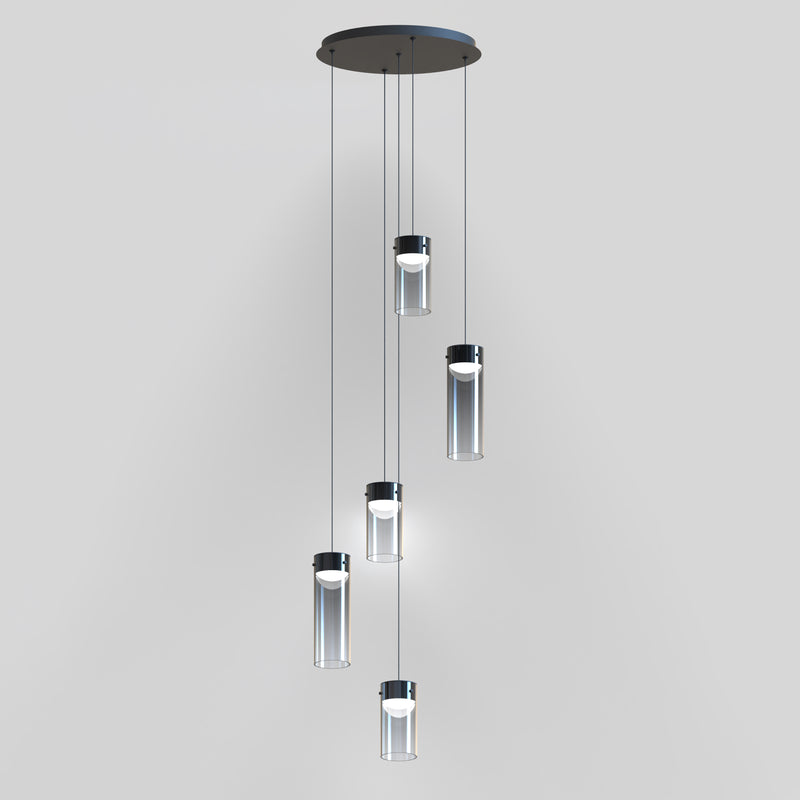 ET2 E21185-142GM Highball Smoke 5 Light LED Pendant | Gunmetal
