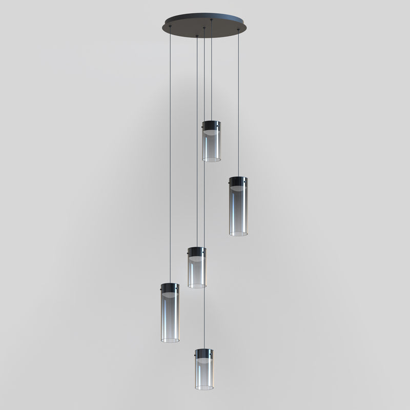 ET2 E21185-142GM Highball Smoke 5 Light LED Pendant | Gunmetal