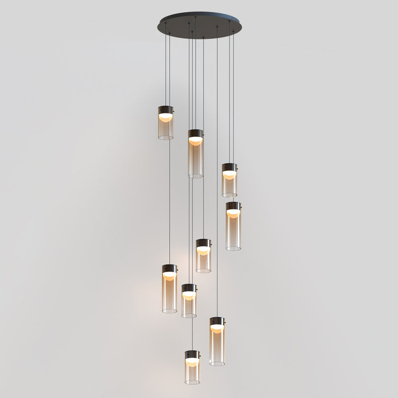 ET2 E21189-05GM Highball Amber 9 Light LED Pendant | Gunmetal