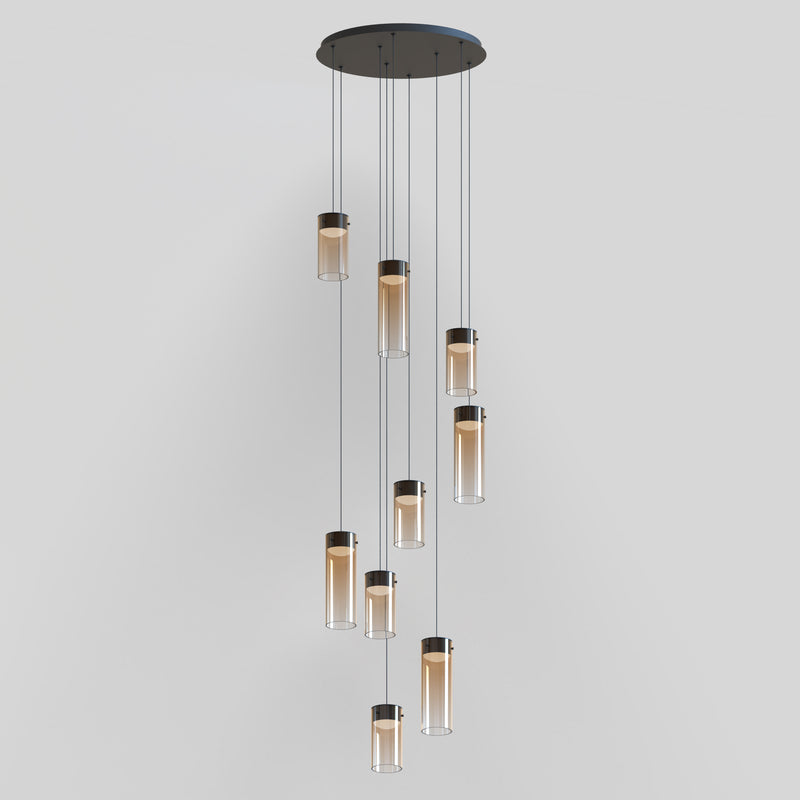 ET2 E21189-05GM Highball Amber 9 Light LED Pendant | Gunmetal