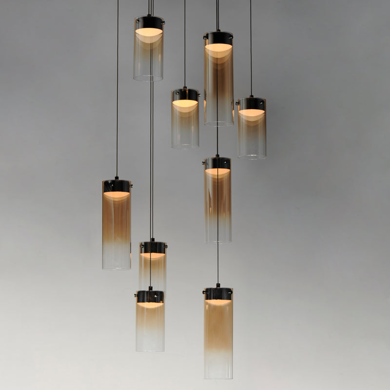 ET2 E21189-05GM Highball Amber 9 Light LED Pendant | Gunmetal