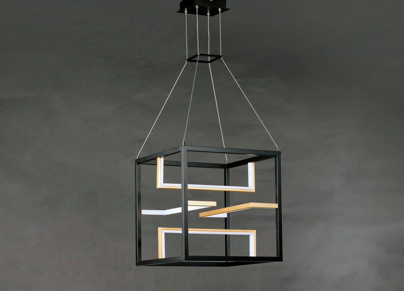ET2 E21224-BKGLD Chamber LED Pendant | Black / Gold