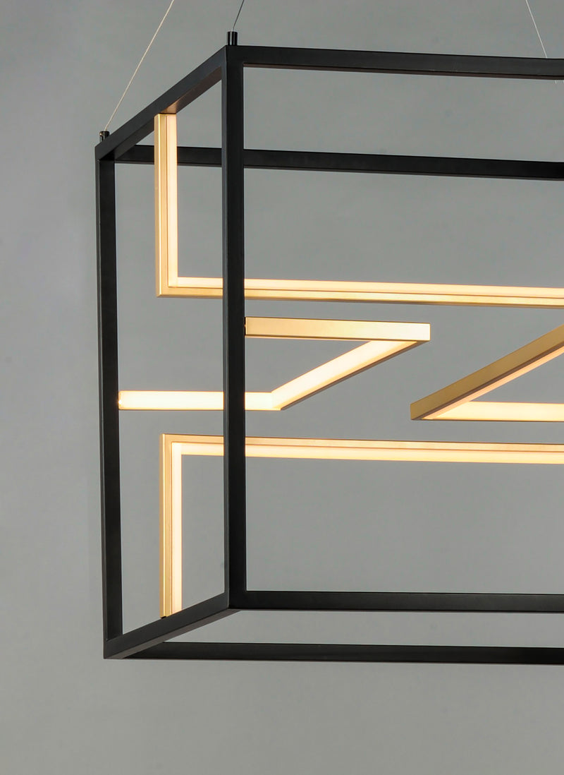 ET2 E21226-BKGLD Chamber LED Pendant | Black / Gold