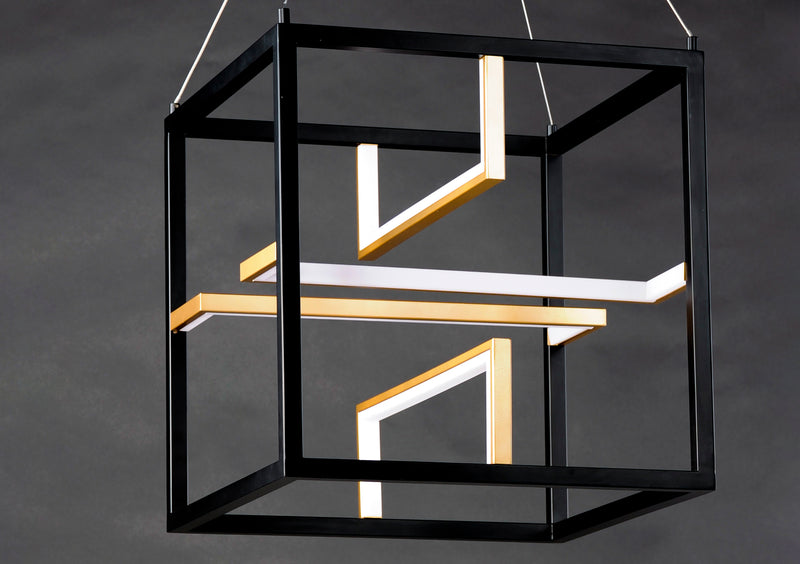 ET2 E21226-BKGLD Chamber LED Pendant | Black / Gold
