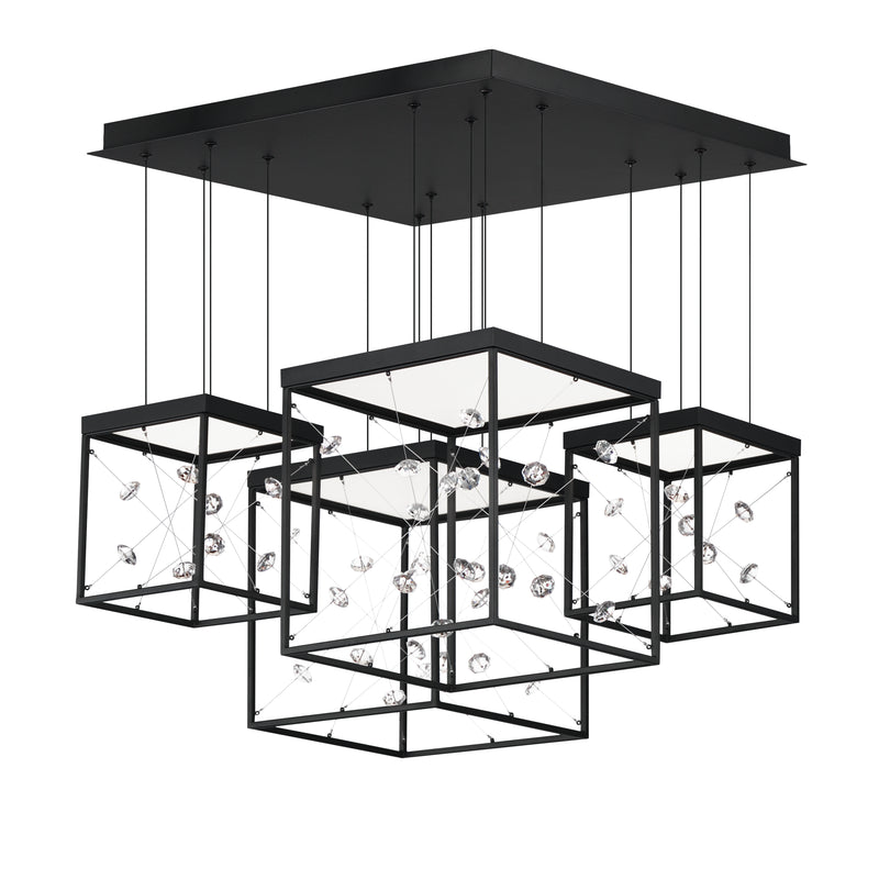 ET2 E21254-20BK Entanglement 4 Light LED Pendant | Black