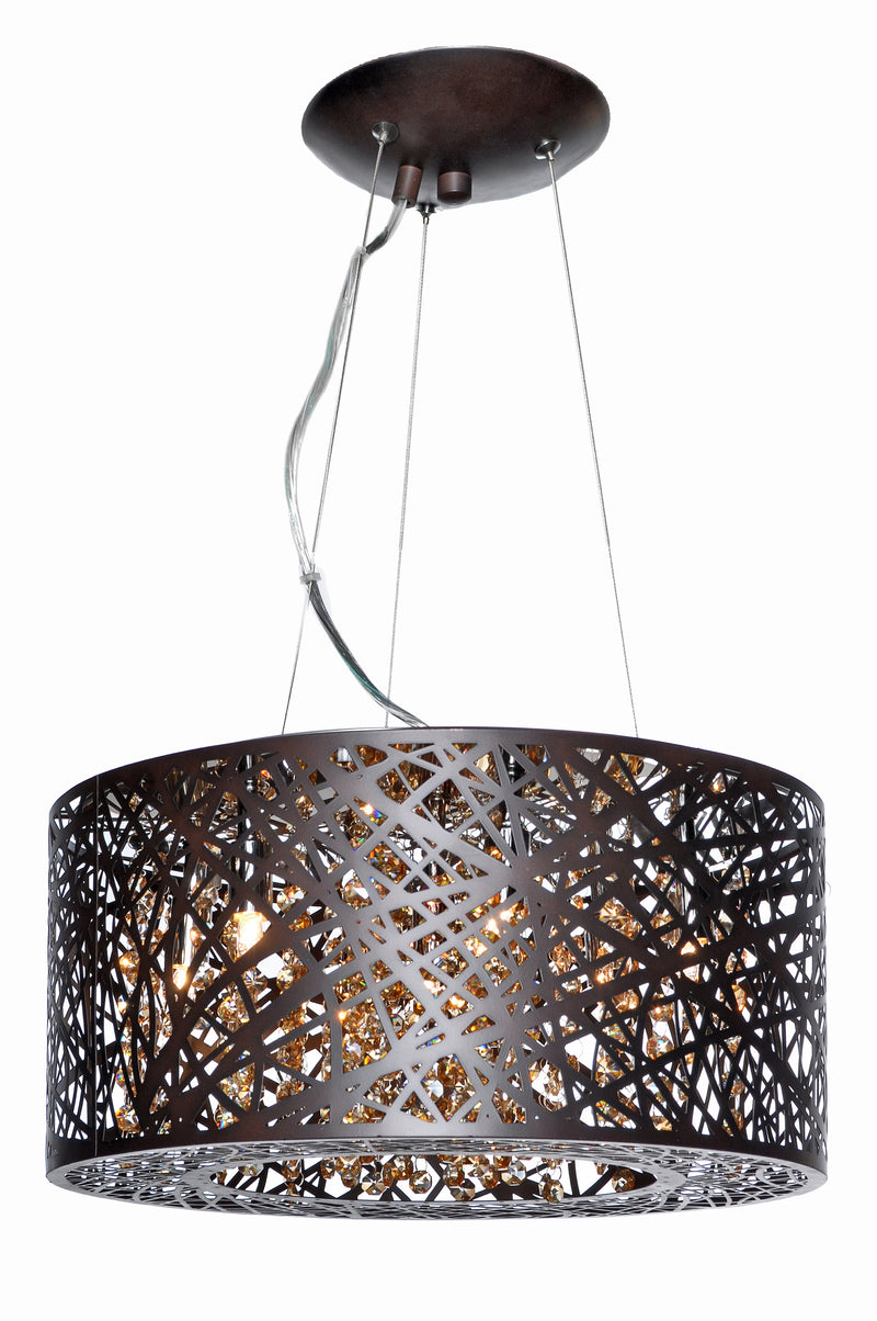 ET2 E21309-10BZ/BUL Inca 7 Light Pendant W/LED Bulb | Bronze