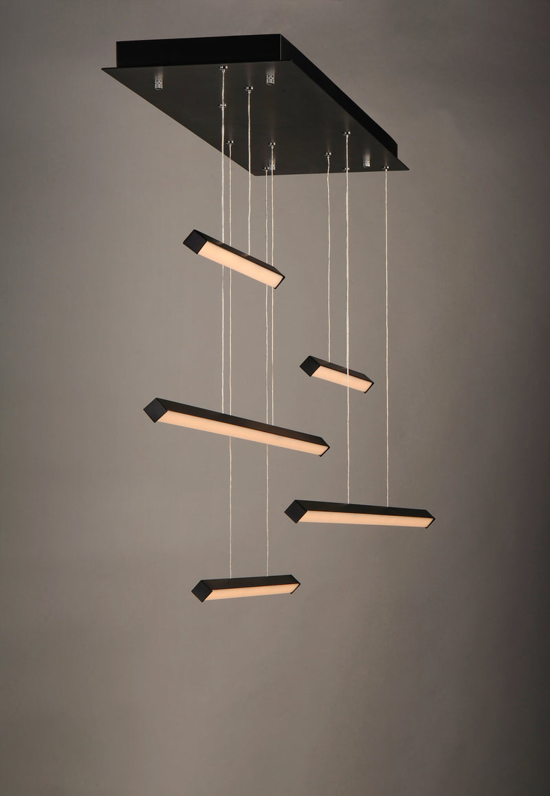 ET2 E21376-BK Hover 5 Light LED Pendant | Black