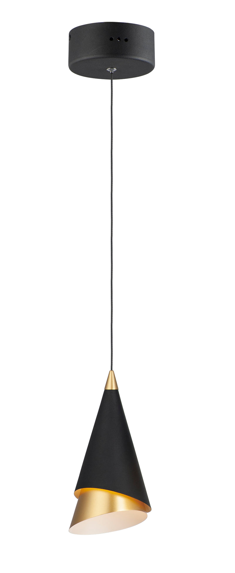 ET2 E21441-BKMG Mermaid 1 Light LED Pendant | Black / Metallic Gold