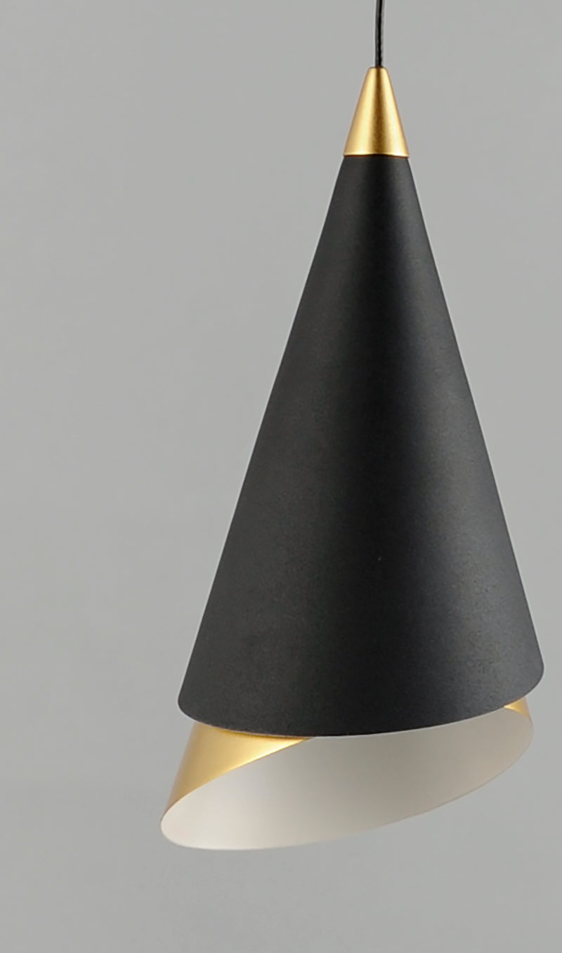 ET2 E21441-BKMG Mermaid 1 Light LED Pendant | Black / Metallic Gold