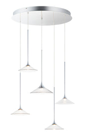 ET2 E21536-24PC Cono LED 5 Light Pendant | Polished Chrome