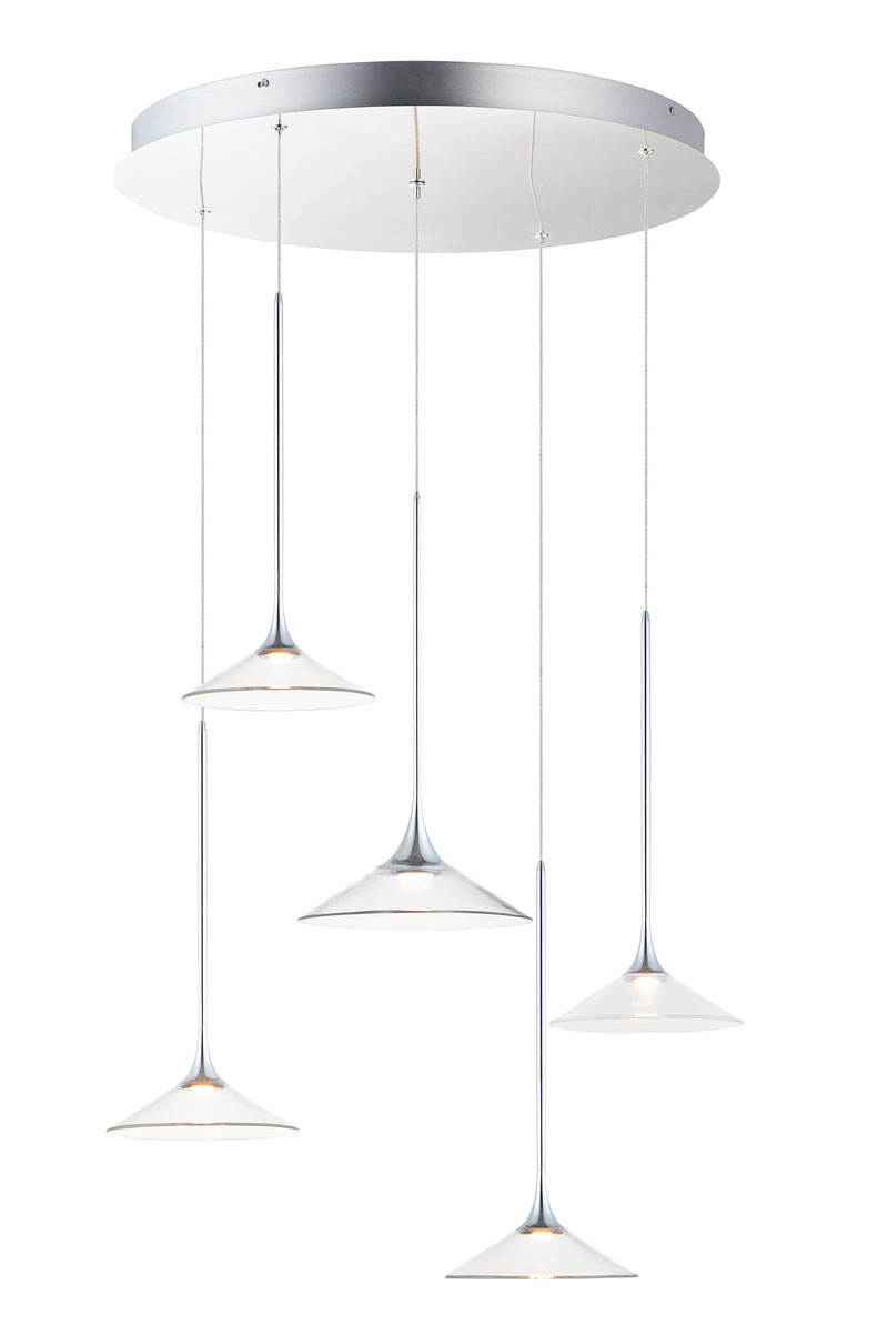 ET2 E21536-24PC Cono LED 5 Light Pendant | Polished Chrome