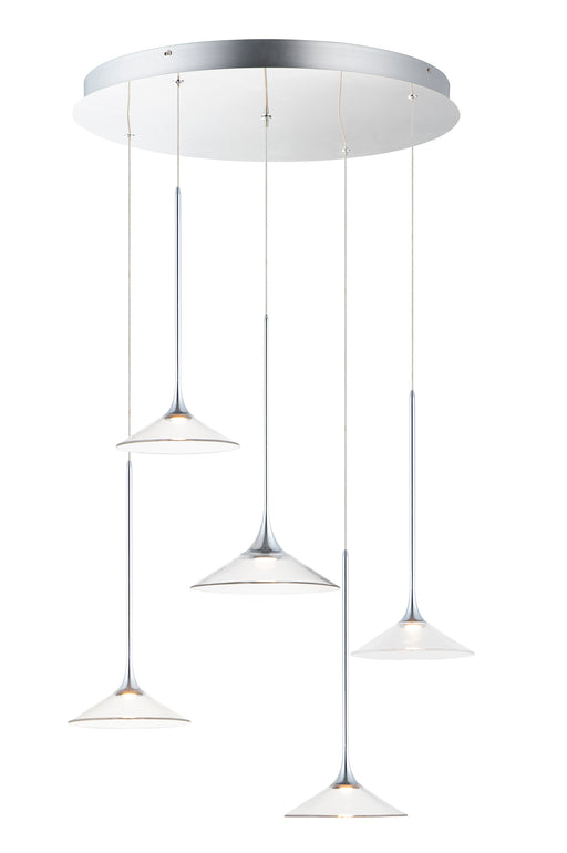 ET2 E21536-24PC Cono LED 5 Light Pendant | Polished Chrome