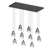 ET2 E21566-142BK Dewdrop 10 Light LED Linear Pendant | Black