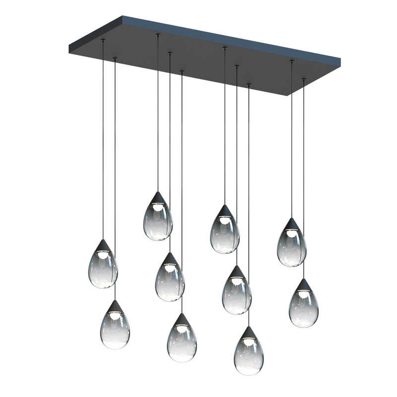 ET2 E21566-142BK Dewdrop 10 Light LED Linear Pendant | Black