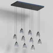 ET2 E21566-142BK Dewdrop 10 Light LED Linear Pendant | Black
