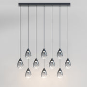 ET2 E21566-142BK Dewdrop 10 Light LED Linear Pendant | Black