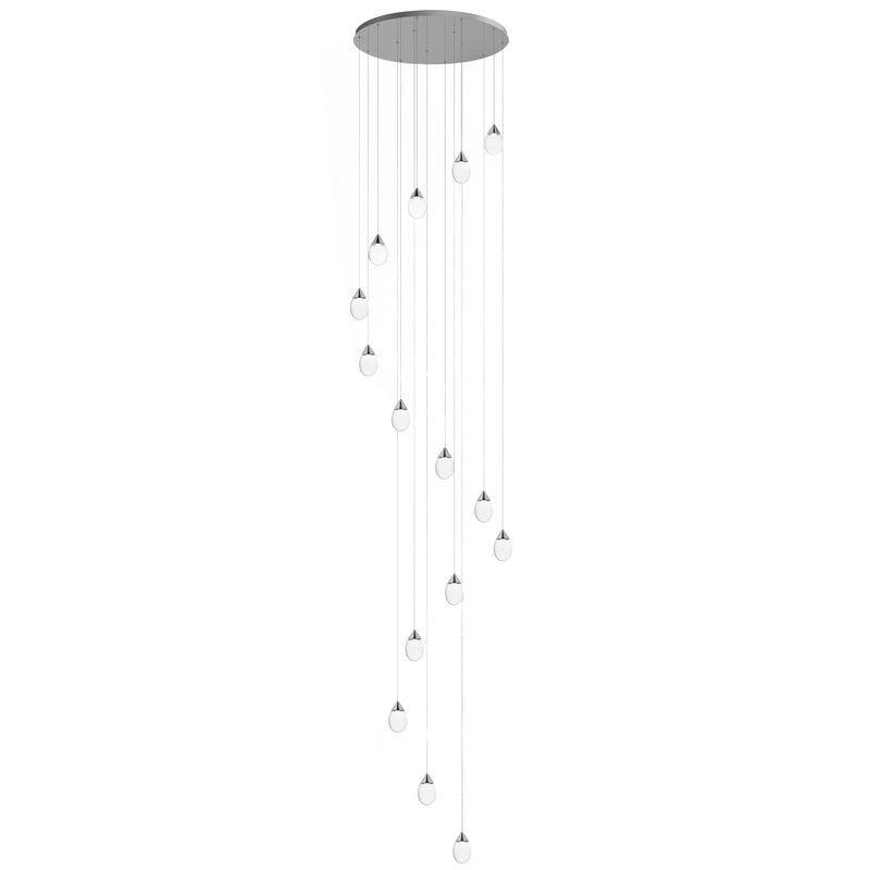 ET2 E21569-18PC Dewdrop 15 Light LED Pendant | Polished Chrome