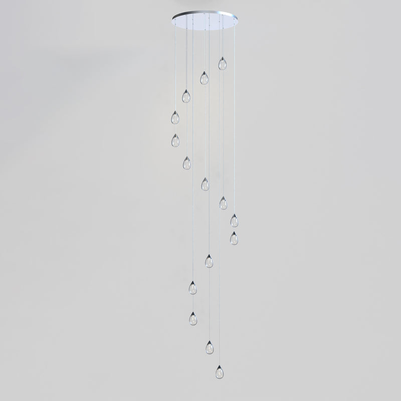 ET2 E21569-18PC Dewdrop 15 Light LED Pendant | Polished Chrome