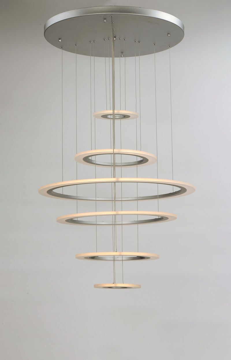 ET2 E22664-11MS Saturn II 6 Light LED Pendant | Matte Silver