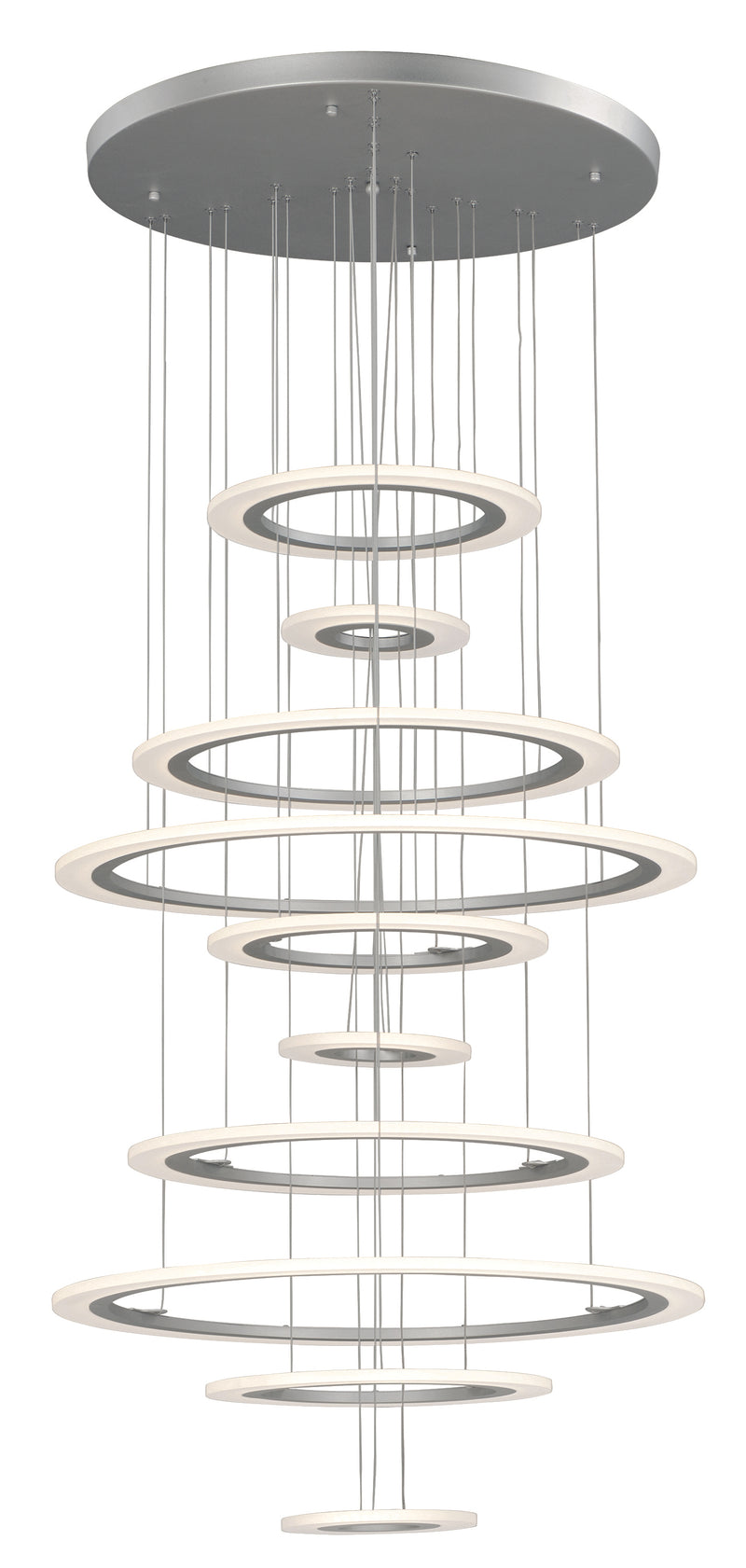 ET2 E22665-11MS Saturn II 10 Light LED Pendant | Matte Silver
