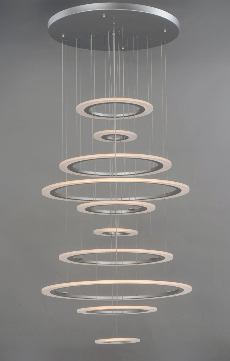 ET2 E22665-11MS Saturn II 10 Light LED Pendant | Matte Silver