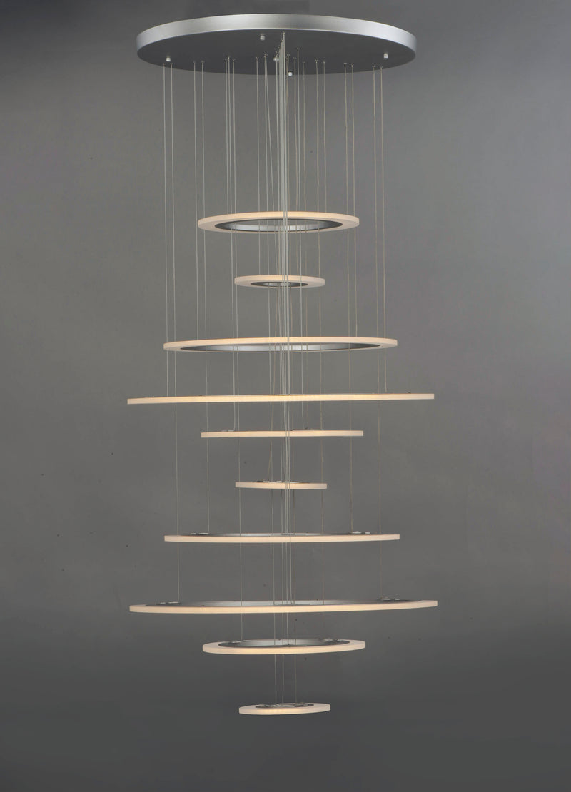 ET2 E22665-11MS Saturn II 10 Light LED Pendant | Matte Silver