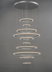 ET2 E22665-11MS Saturn II 10 Light LED Pendant | Matte Silver