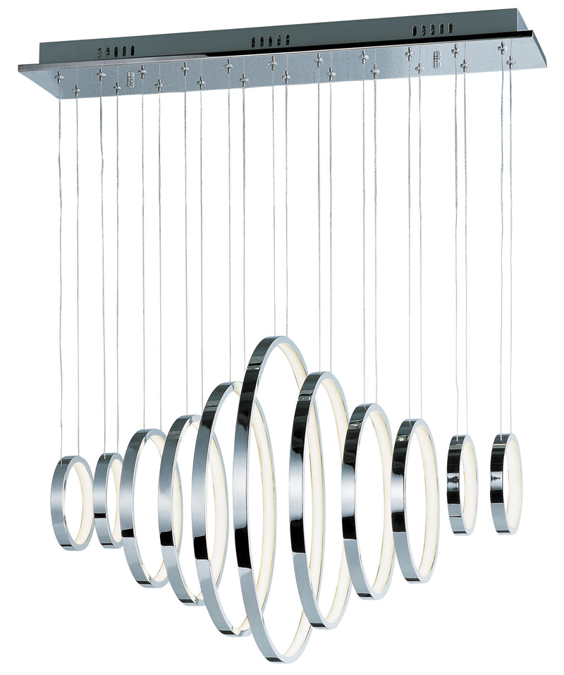 ET2 E22716-PC Hoops 11 Light LED Pendant | Polished Chrome