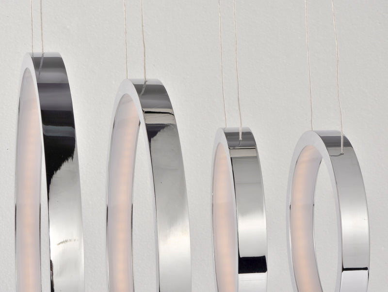 ET2 E22716-PC Hoops 11 Light LED Pendant | Polished Chrome