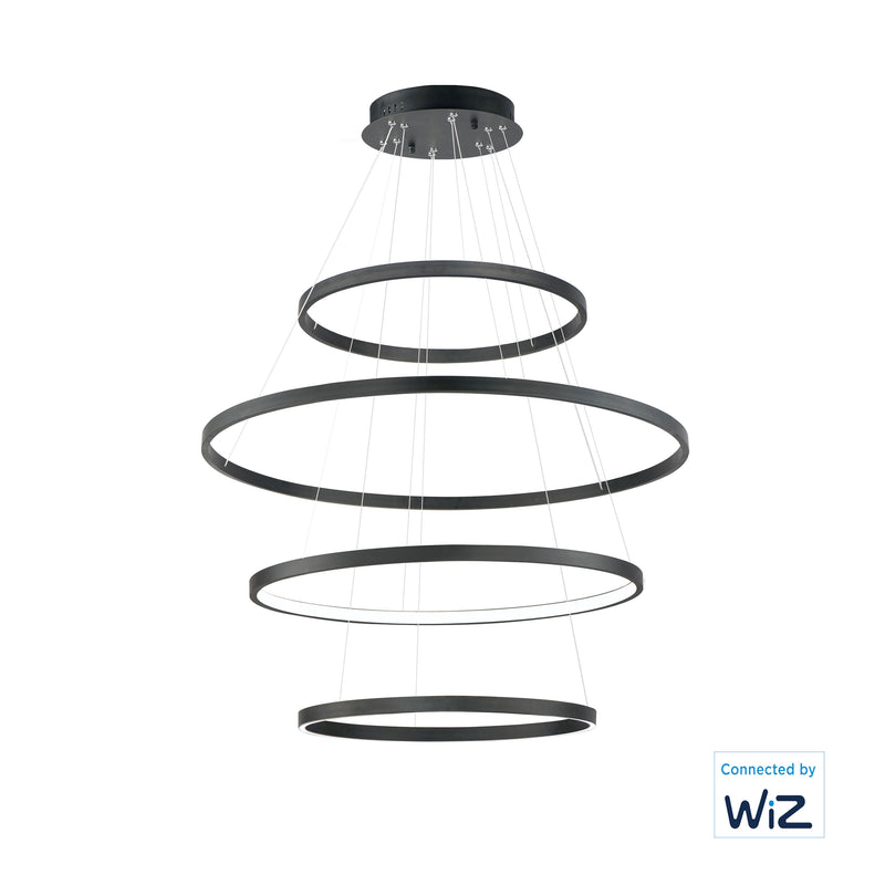 ET2 E22729-BK Groove 4 Tier LED Pendant WiZ | Black