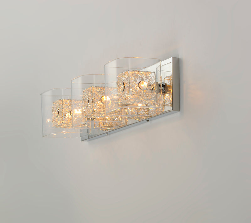 ET2 E22833-18SVPC Gem 3 Light Bath Vanity with SV Shade | Polished Chrome