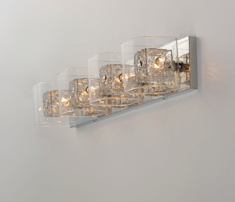ET2 E22834-18PCPC Gem 4 Light Bath Vanity with PC Shade | Polished Chrome