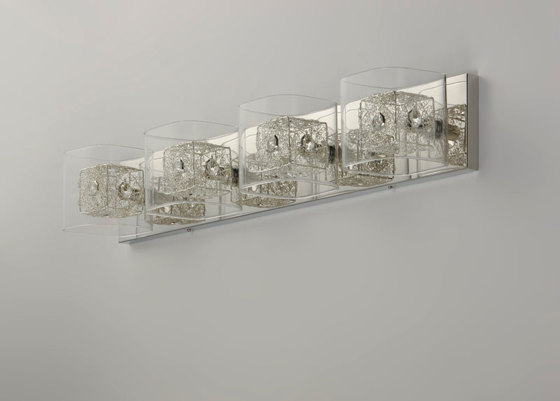 ET2 E22834-18SVPC Gem 4 Light Bath Vanity with SV Shade | Polished Chrome