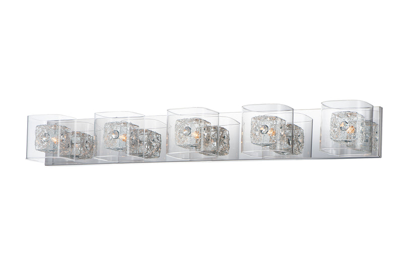 ET2 E22835-18PCPC Gem 5 Light Bath Vanity with PC Shade | Polished Chrome